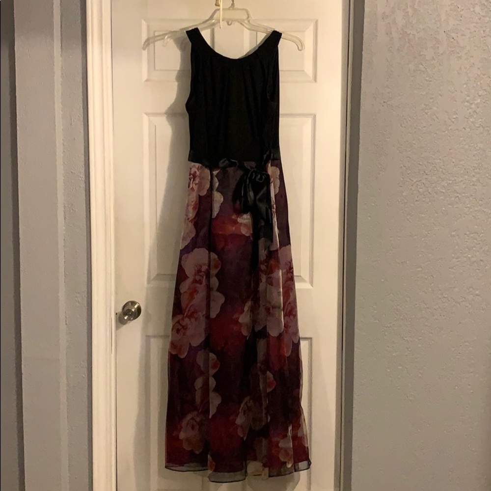 Long floral black and purple dress